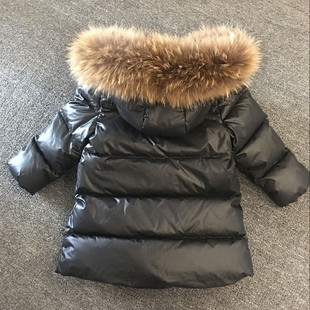 2021新款女童中长款r羽绒服宝宝婴幼儿上衣外套加厚貉子毛领羽绒