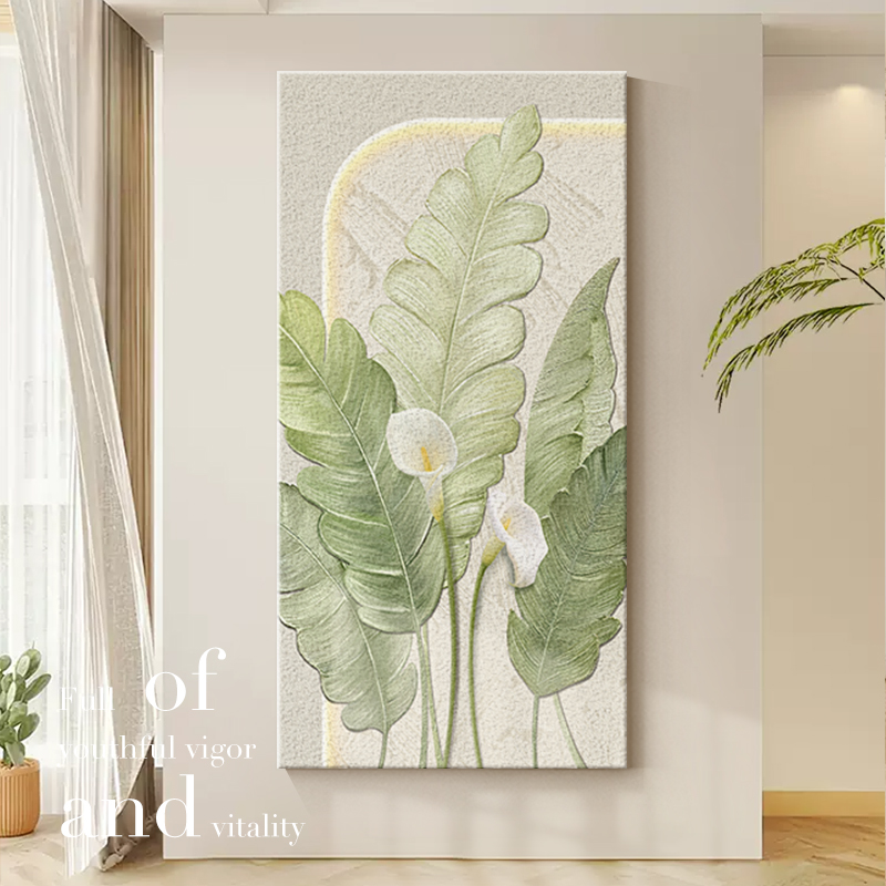 家大业大玄关装饰画高级肌理感入户正对门壁画Q小清新走廊过道挂