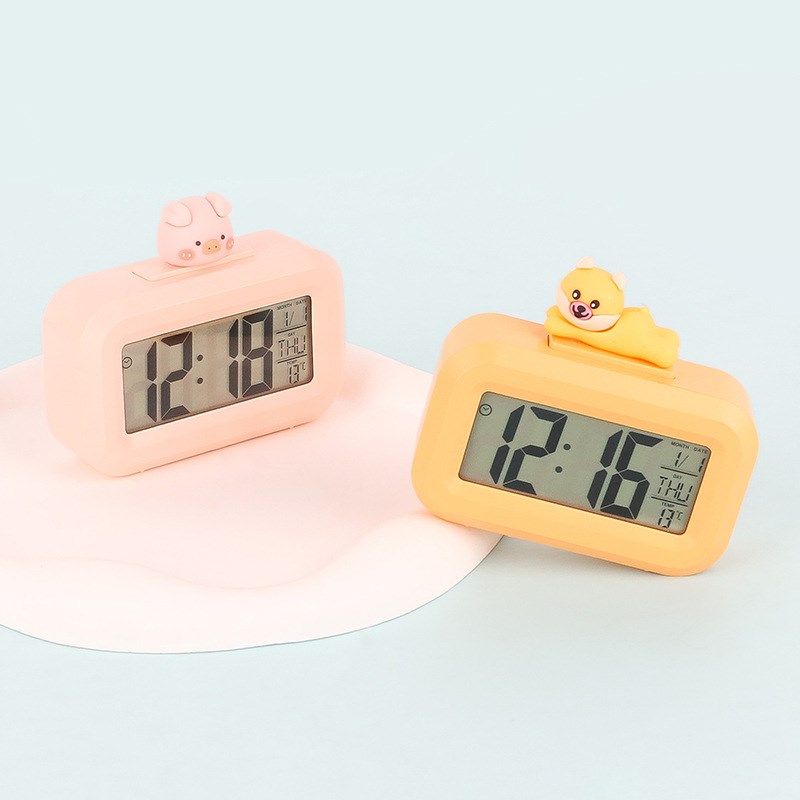 学生卡通闹钟床头可爱电子秒表大号显示屏定时器厨房烘焙计时器