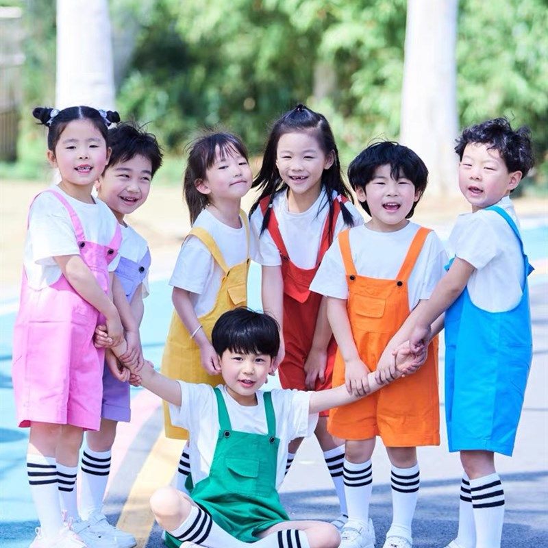 糖果彩色背带裤套装儿童演出服吊带裤六一幼儿团体合唱舞蹈表演服,童装/婴儿装/亲子装,儿童演出服,淘宝优惠券,粉丝福利购,淘宝优惠卷