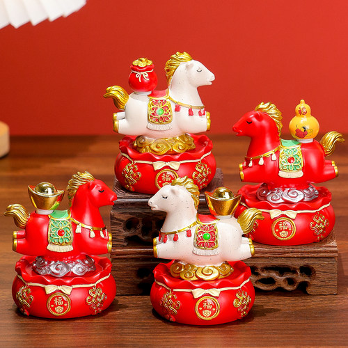 马上有钱礼盒桌面可旋转小摆件