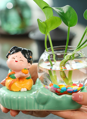 办公室治愈系水培花瓶摆件新居布置收银台前台装饰摆设乔迁礼品