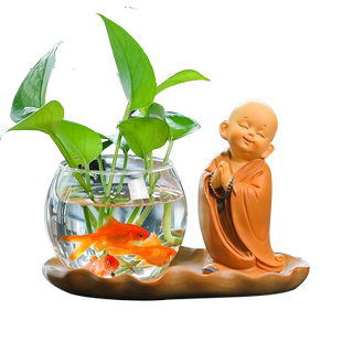 慧能小和尚水培器皿花瓶装饰品稳定情绪飘窗工位桌面摆件送礼好物