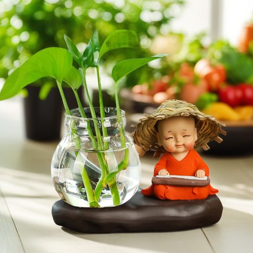 个性禅意茶宠四不小和尚花瓶