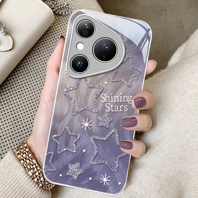 适用华为P系列羽纱星星手机壳