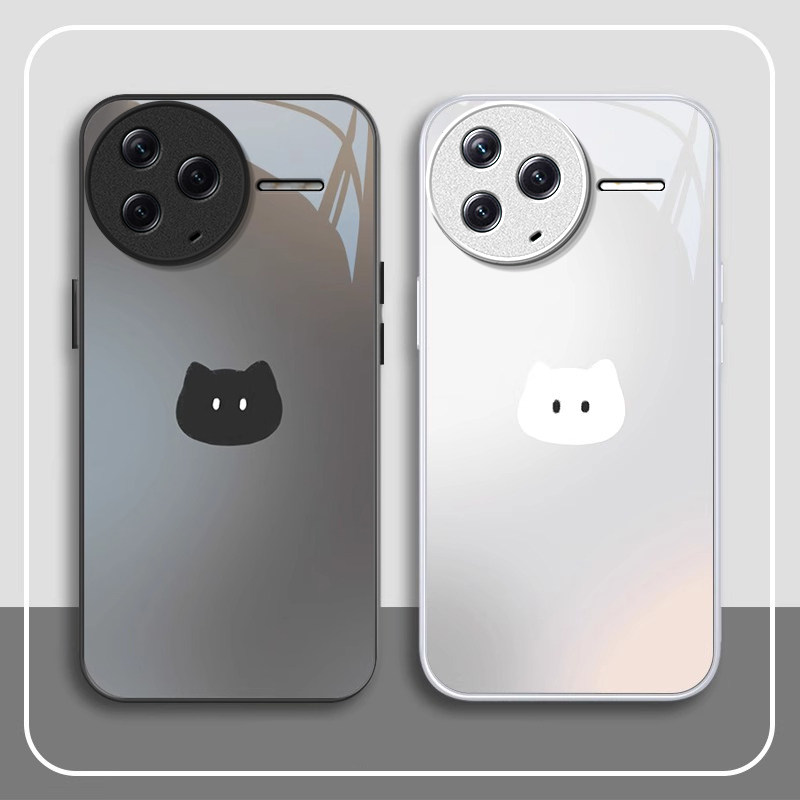 适用红米K系列黑白猫咪手机壳