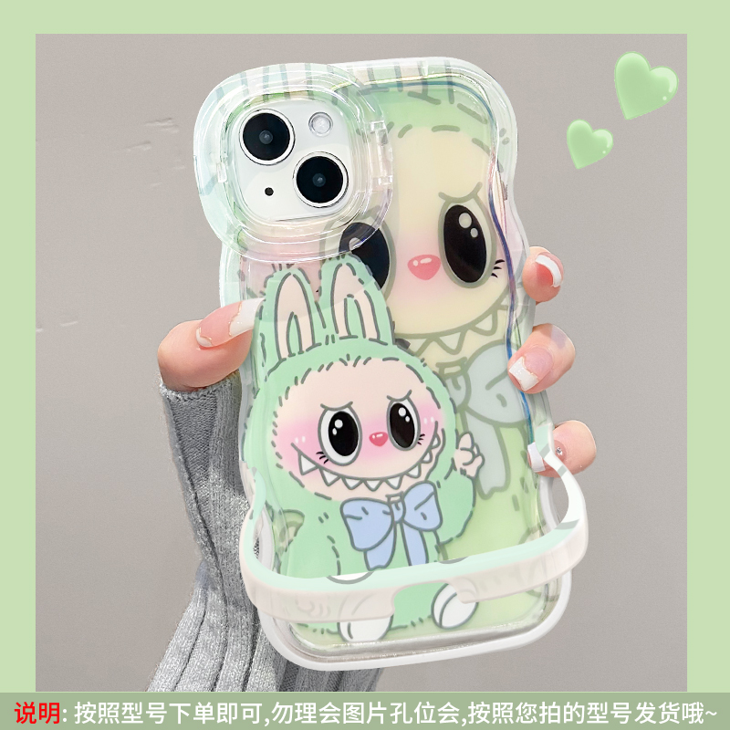 适用labubu苹果16手机壳iPhone15promax拉布布14plus少女心13带支架12防摔11保护套xs可爱xr新款xsmax/ins风