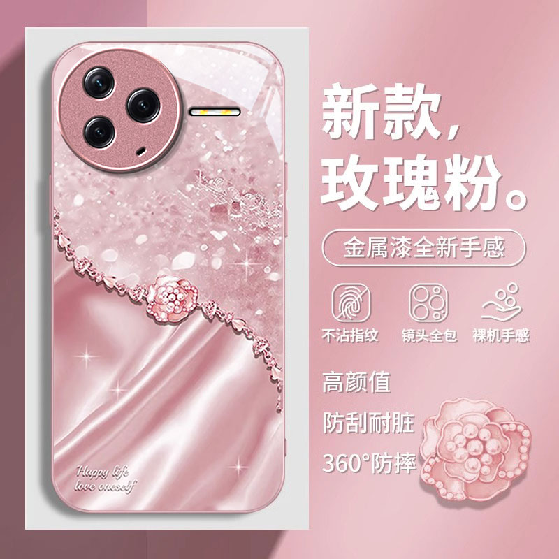 适用红米K系列金属花朵手机壳