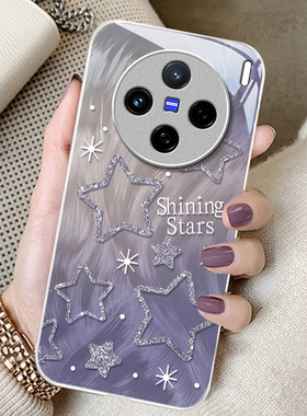 适用羽纱星星vivox200promini手机壳x100Ultra金属漆x90s玻璃x80新款x70pro+专用少女60防摔50保护套27全包30