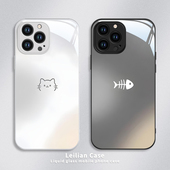 适用苹果16promax手机壳17air新款 iphone15pro玻璃14防摔13卡通可爱女12简约xsmax猫咪8plus轻奢7高级6s全包