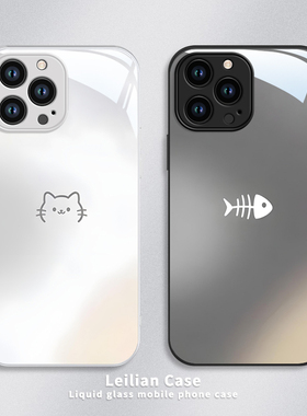 适用苹果16promax手机壳17air新款iphone15pro玻璃14防摔13卡通可爱女12简约xsmax猫咪8plus轻奢7高级6s全包