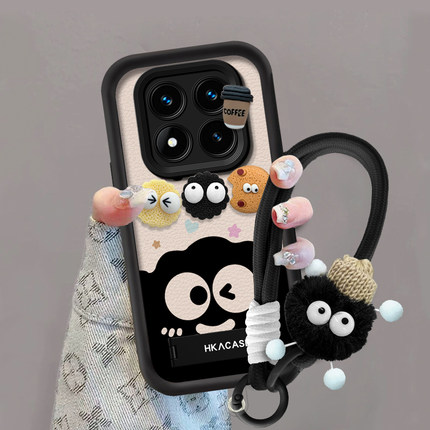 适用红米note14手机壳15pro+新款note13/12pro防摔男女note11se卡通note10咖啡煤球9pro高级感全包外壳硅胶