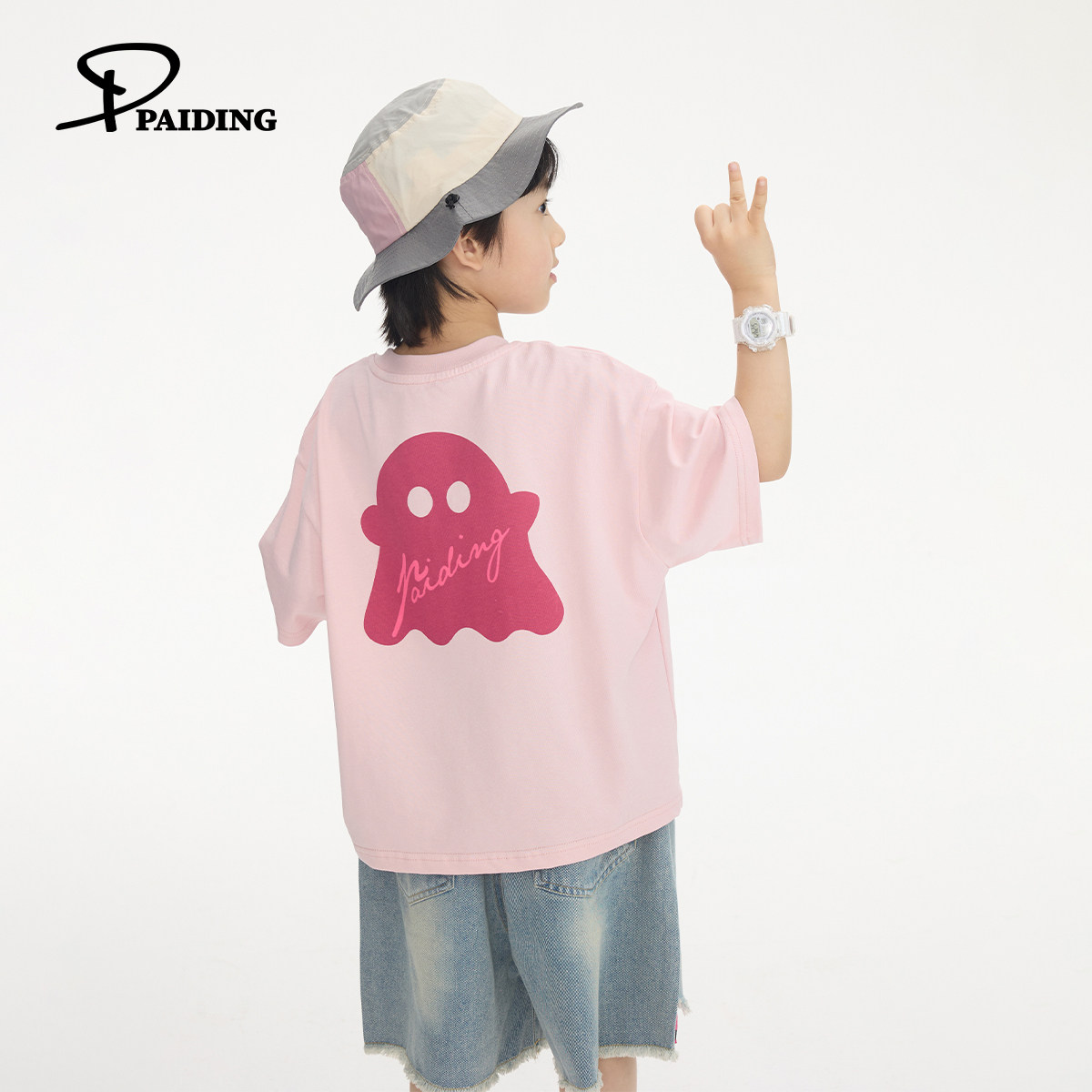 派町童装男童T恤2025夏季新款儿童纯棉卡通印花短袖T恤时髦洋气潮