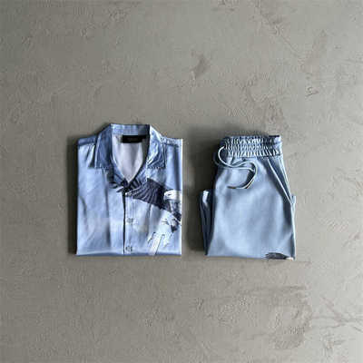 ukdrill街头短袖潮牌老鹰衬衫