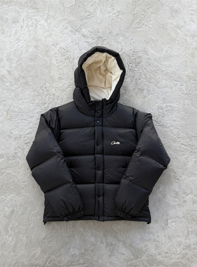 Corteiz 羽绒服男黑色连帽 jacket-black and white 加厚保暖外套