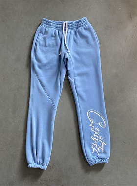 Corteiz恶魔岛satin C-star applique joggers欧美潮休闲运动卫裤