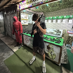 SYNA 夏季新款时尚麻绳Tee短袖短裤套装玫瑰金发泡高街休闲百搭潮