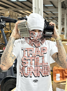 SYNA WORLD红砖字母T恤Centralcee个人品牌美式街Drill高质量短袖