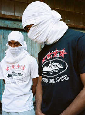 Corteiz新款时尚4STARZ Alcatraz印花恶魔岛纯棉圆领短袖T恤情侣