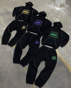 Alcatraz hoodie恶魔岛四色明线帽衫卫衣流行时尚套装欧盟尺码