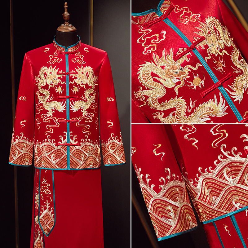 日本品质男士秀禾服新郎2025新款中式结婚喜服新中式婚服马褂古装