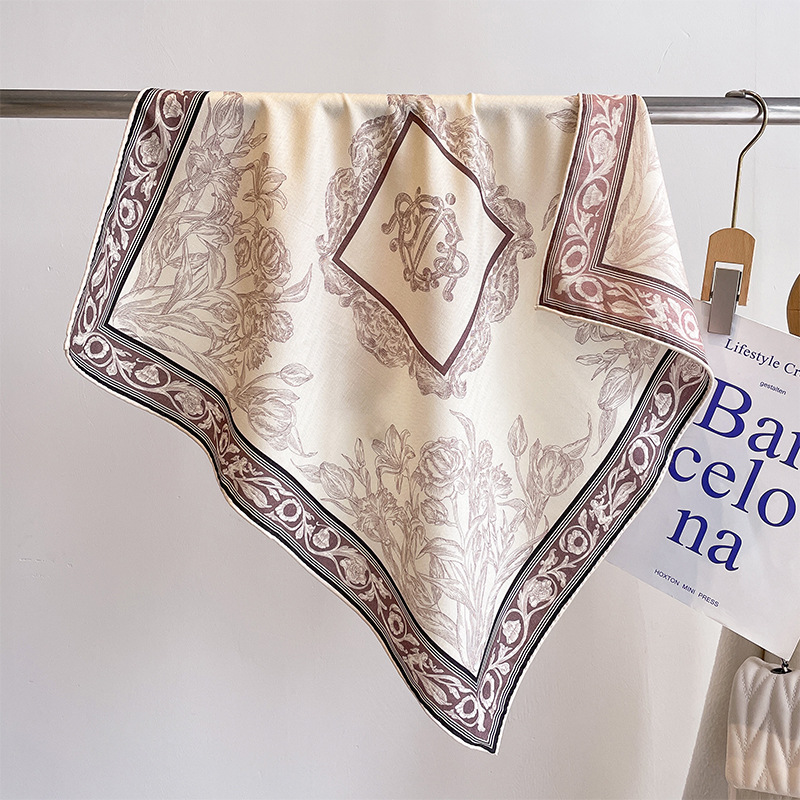 日本品质冬季双面异色丝毛围巾桑蚕丝羊毛大方巾秋冬保暖高级感女