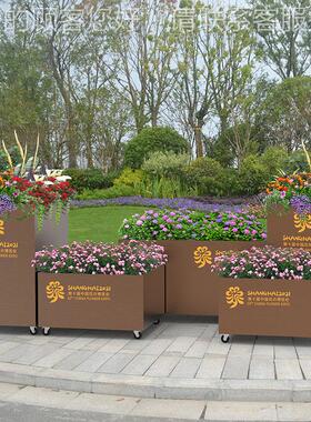 企250业集采道 制外高品质铝塑板长方形花箱定路护栏户花箱花槽