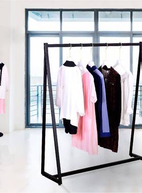 工厂 服装店服装展示新款铁艺黑色架子出口伊拉克