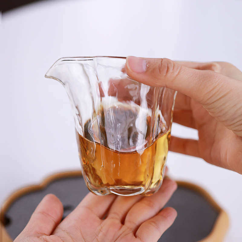 海棠冰晶玻璃公道杯 耐热耐高温分茶器琉璃茶道功夫茶具匀杯配件,餐饮具,公道杯,淘宝优惠券,粉丝福利购,淘宝优惠卷