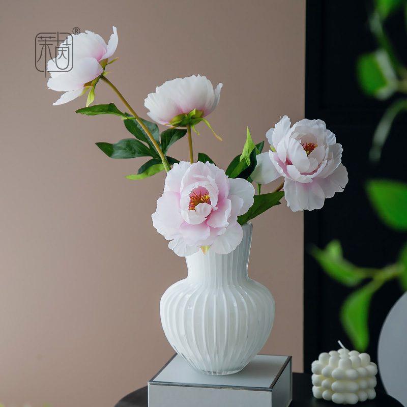 高级感法式慵懒风仿真花油画牡丹