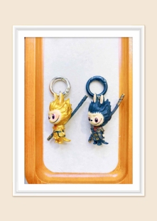 改娃拉布布萌粒可爱公仔配件手机链星星人潮玩摆件钥匙链挂件礼物