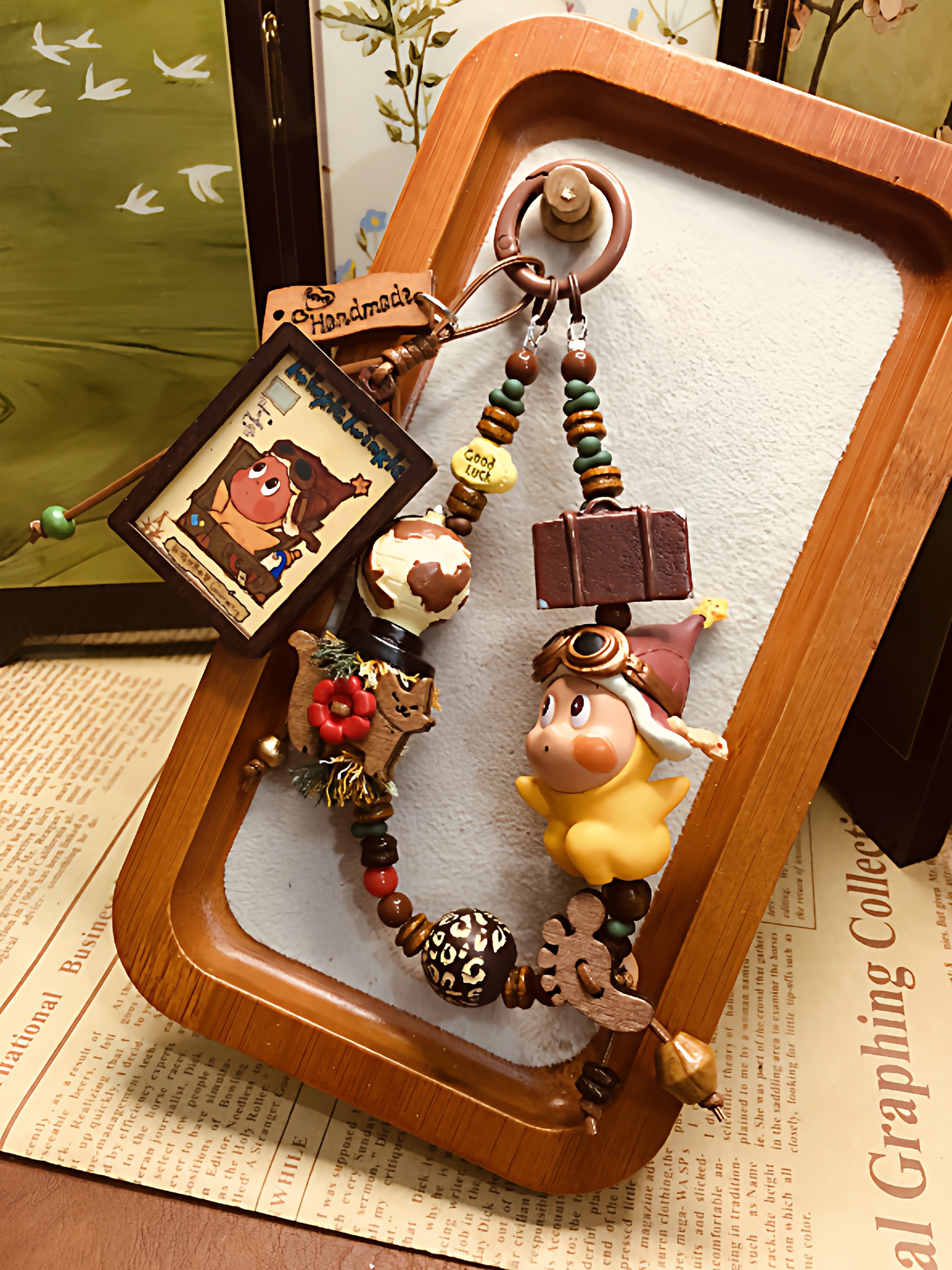 手工包包挂件星星人钥匙扣改娃萌粒卡通手机链钥匙链挂饰情侣礼物