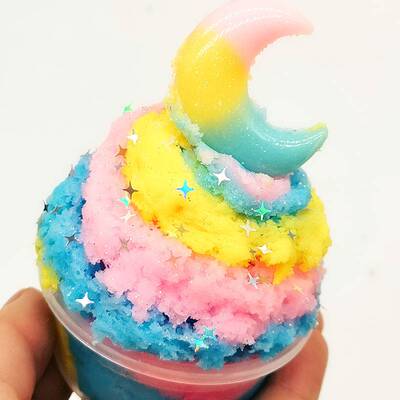 2025新款月亮拉丝泥拼色雪花泥千丝泥水晶泥slime拉丝泥