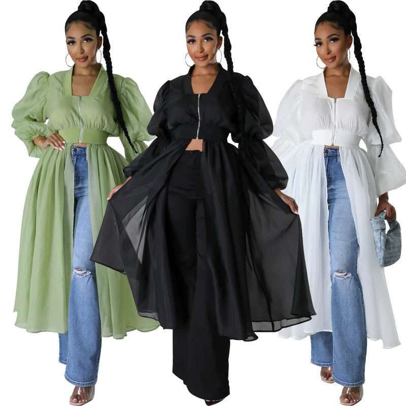 20245欧美女装时尚纯色连衣裙长袖气质裙子秋季新款women clothes