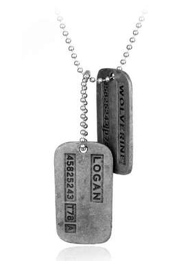 现货X战警金刚狼wolverine项链双吊牌吊坠欧美电影周边饰品