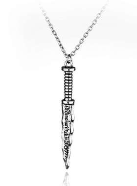 欧美电影动漫同款项链新白雪公主侏儒怪匕首吊坠锁骨链直销