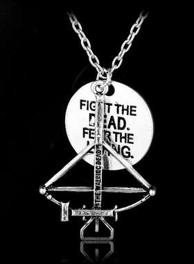 电影行尸走肉TheWalkingDead鲍曼弓箭吊坠项链个性复古毛衣链