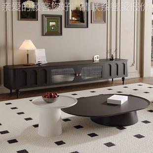 中古风电视 黑色式 法复古电视柜茶几组客合代简约厅地柜新DSG 96款