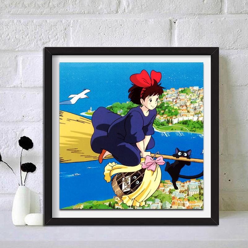 卡通动漫可爱女孩小幅钻石画满钻新款2024小幅5d点贴钻十字绣卧室