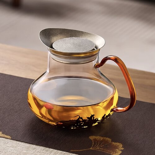 纯钛盖玻璃茶水分离养生壶
