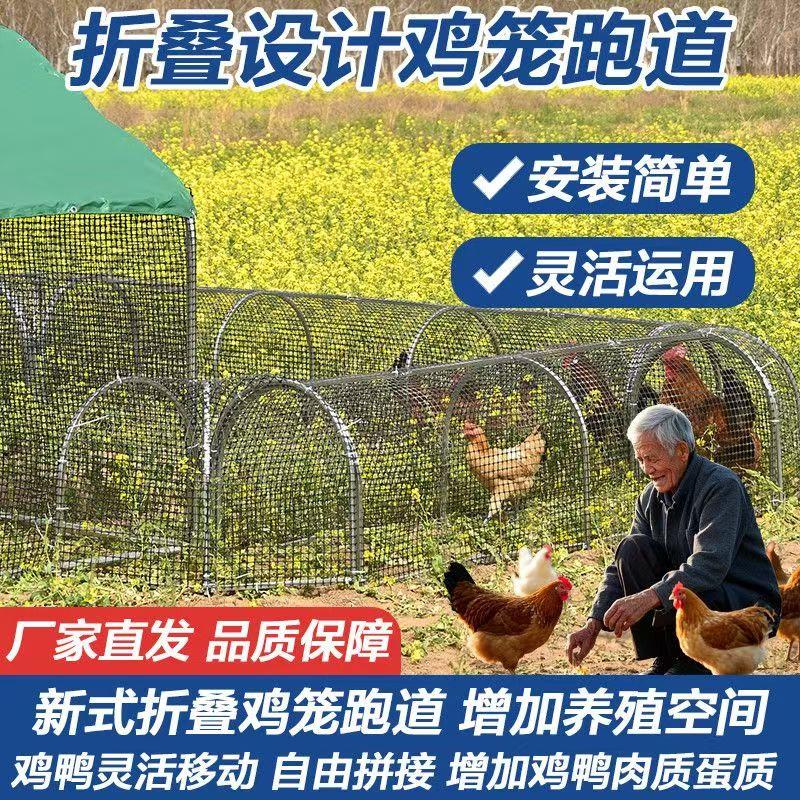 多功能折叠伸缩养殖棚鸡牛津围栏网鸡笼防腐防锈户外养鸡隧道跑笼