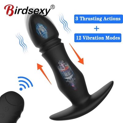 10 Speed Telescopic Prostate Massager Remote Control Anal Pl
