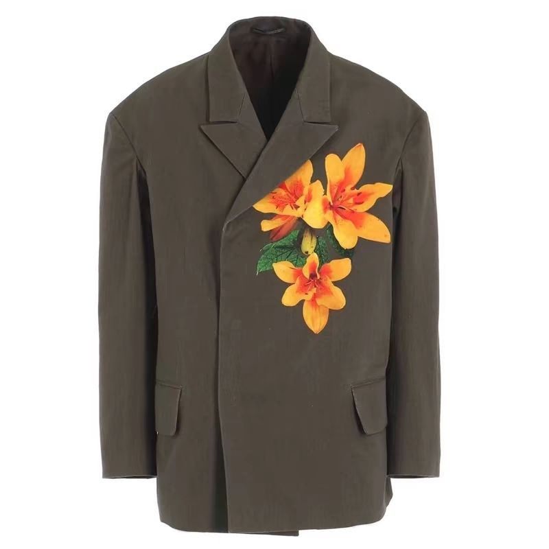 山本风 24SS百合花印图外套大码休闲西服男女同款,男装,休闲西服,淘宝优惠券,粉丝福利购,淘宝优惠卷