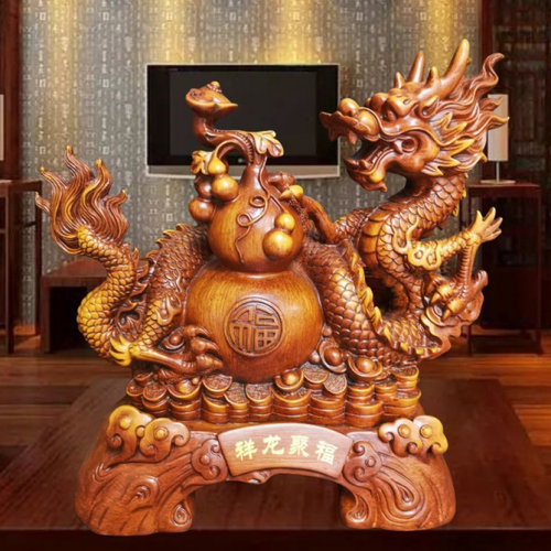 龙腾四海祥龙树脂工艺品酒柜摆件