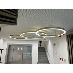 华丽圆环吊圆形超亮LED线形灯简约现代办公会议室吸顶灯工程灯具