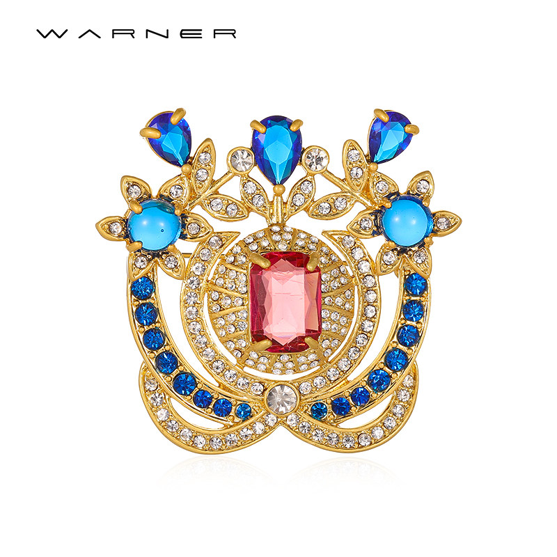 红刚玉水晶胸针女轻奢高级感