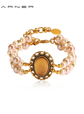 Joseph Warner中古珍珠手链美拉德复古原创琉璃虎眼石小众手环女