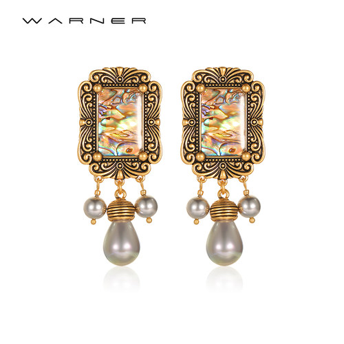 Joseph Warner中古耳环贝母无事牌耳饰轻奢小众高级感珍珠耳钉女