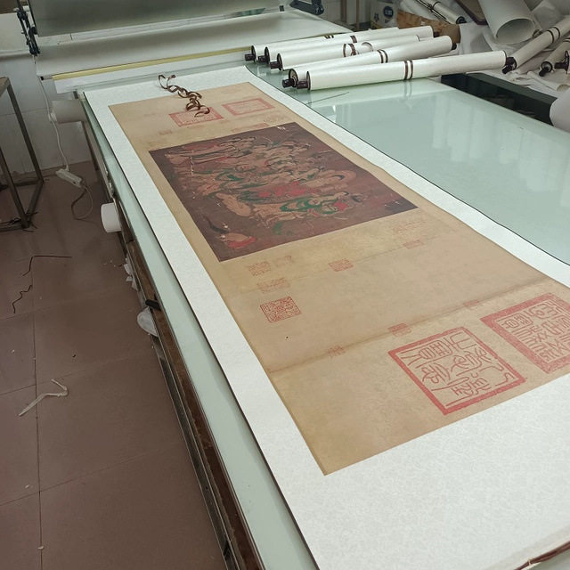 南宋燃灯佛授记释迦文图卷字画横图片