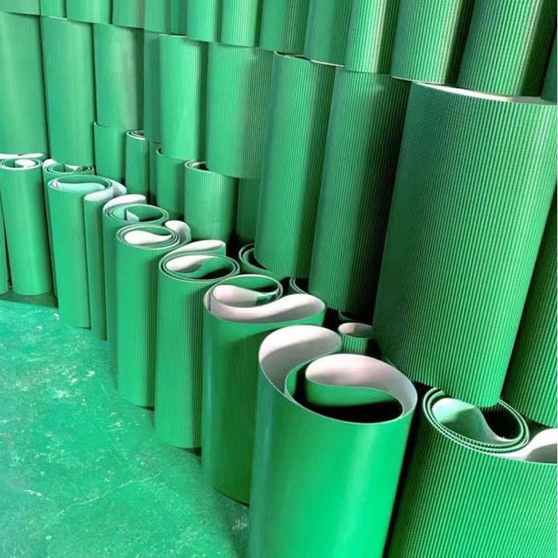 绿色PVC输送带传送带工业爬坡花纹草坪流水线1-N10mmPVC平皮输送